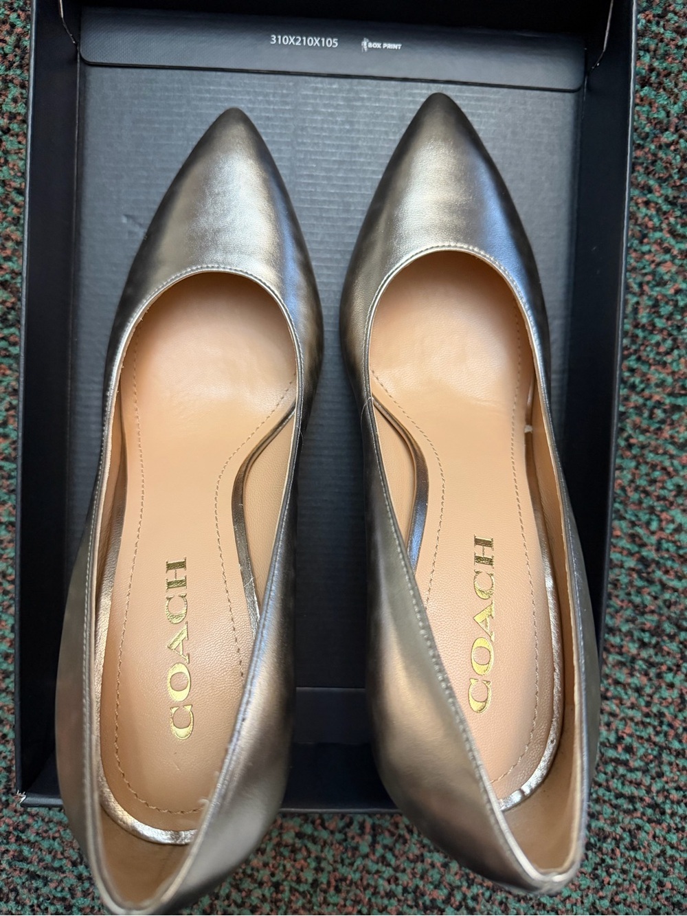 Coach Metallic Bronze Pointed-Toe Heels